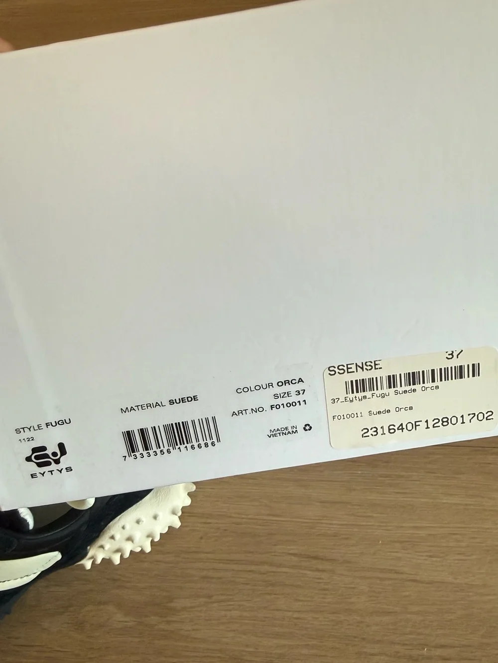 Eytys Fugu Suede Orca Black & White Sneakers New in Box